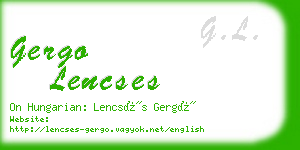 gergo lencses business card